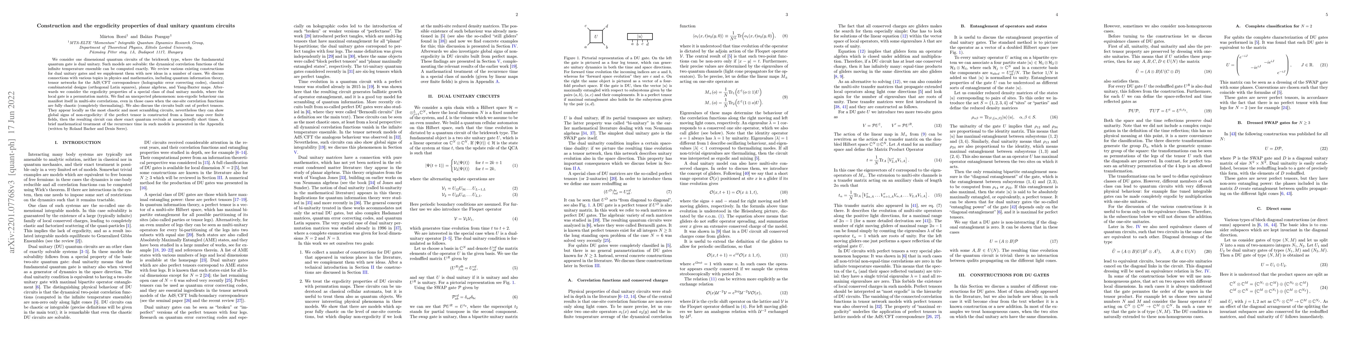 Thumbnail for Construction and the ergodicity properties of dual unitary quantum
  circuits