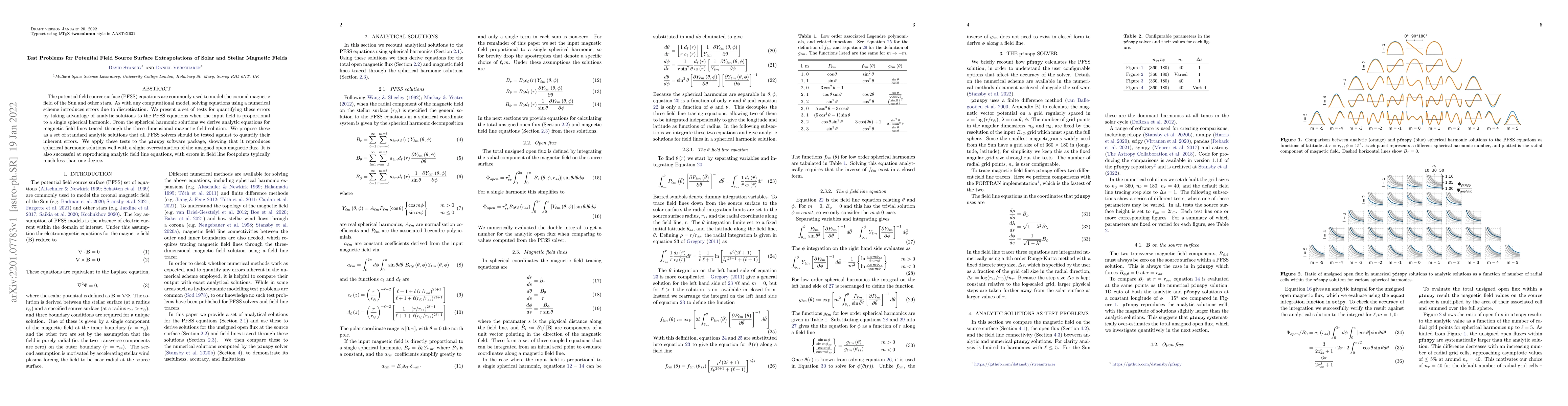 Thumbnail for Test Problems for Potential Field Source Surface Extrapolations of Solar
  and Stellar Magnetic Fields