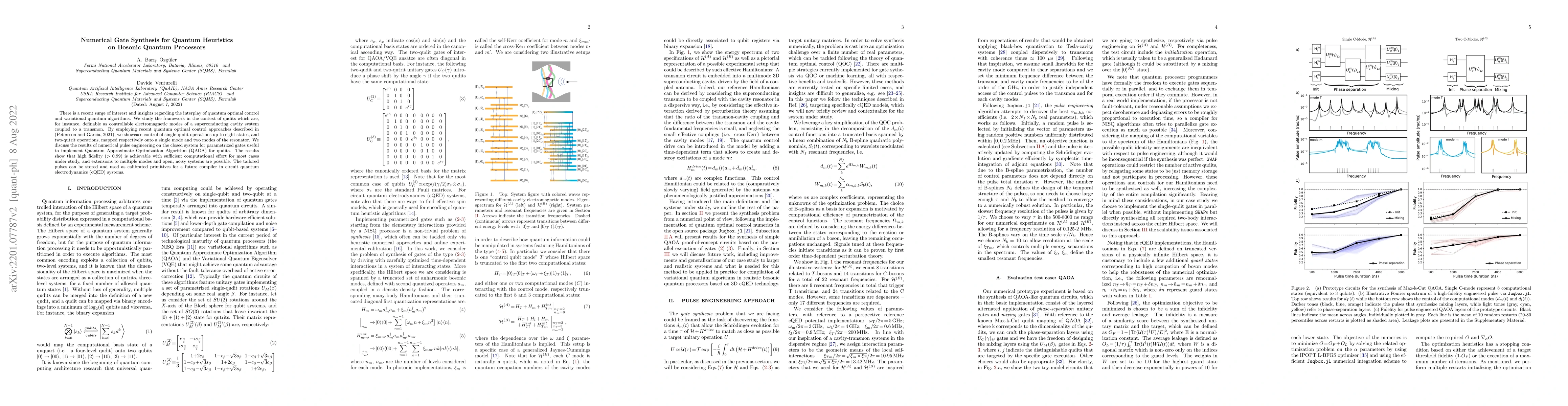 Thumbnail for Numerical Gate Synthesis for Quantum Heuristics on Bosonic Quantum
  Processors