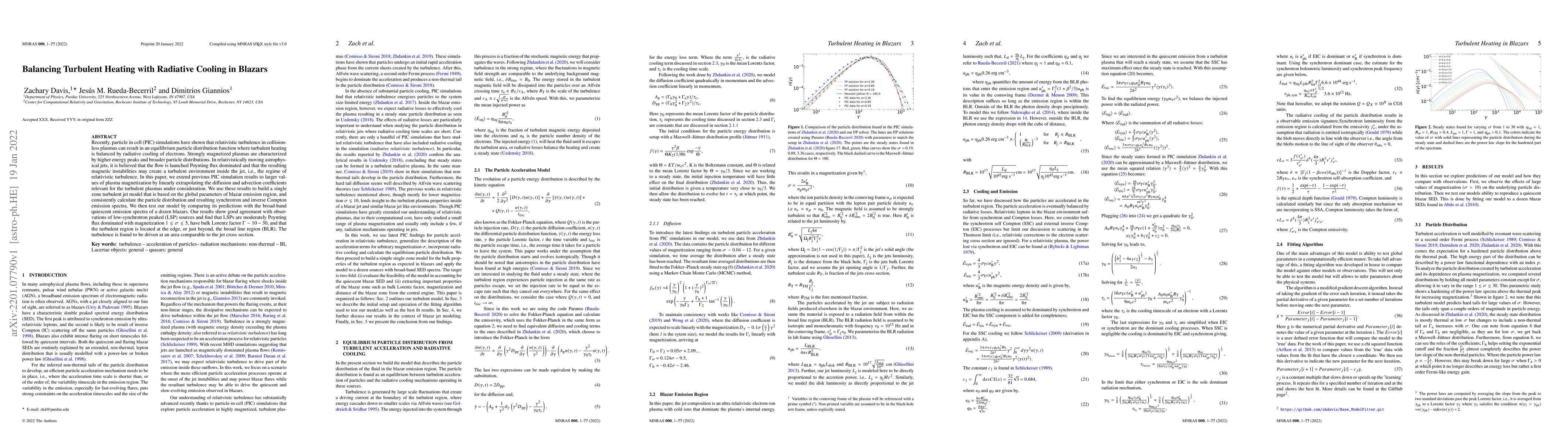 Thumbnail for Balancing Turbulent Heating with Radiative Cooling in Blazars