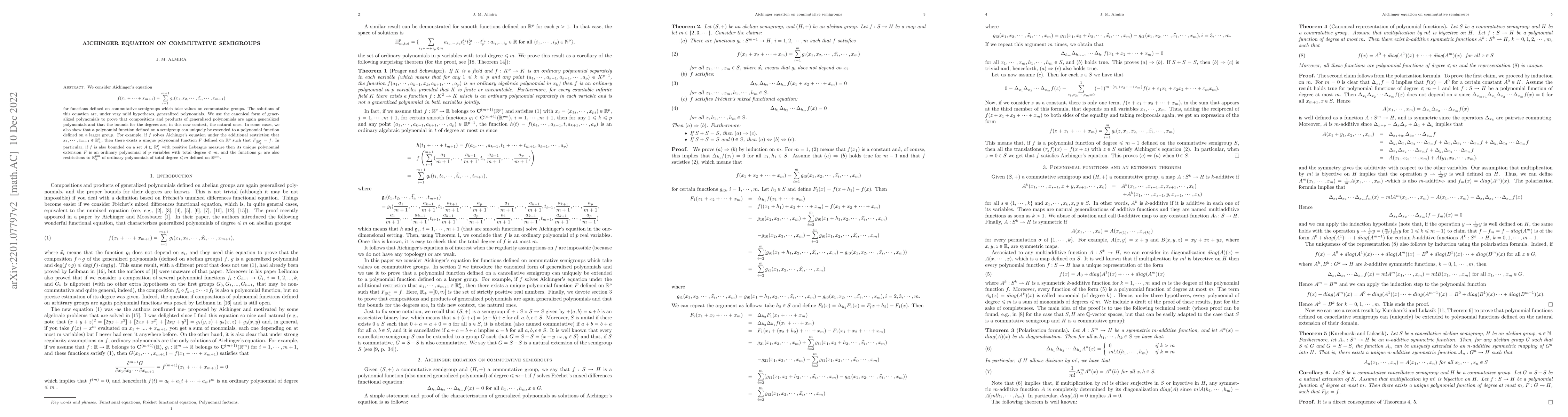 Thumbnail for Aichinger equation on commutative semigroups