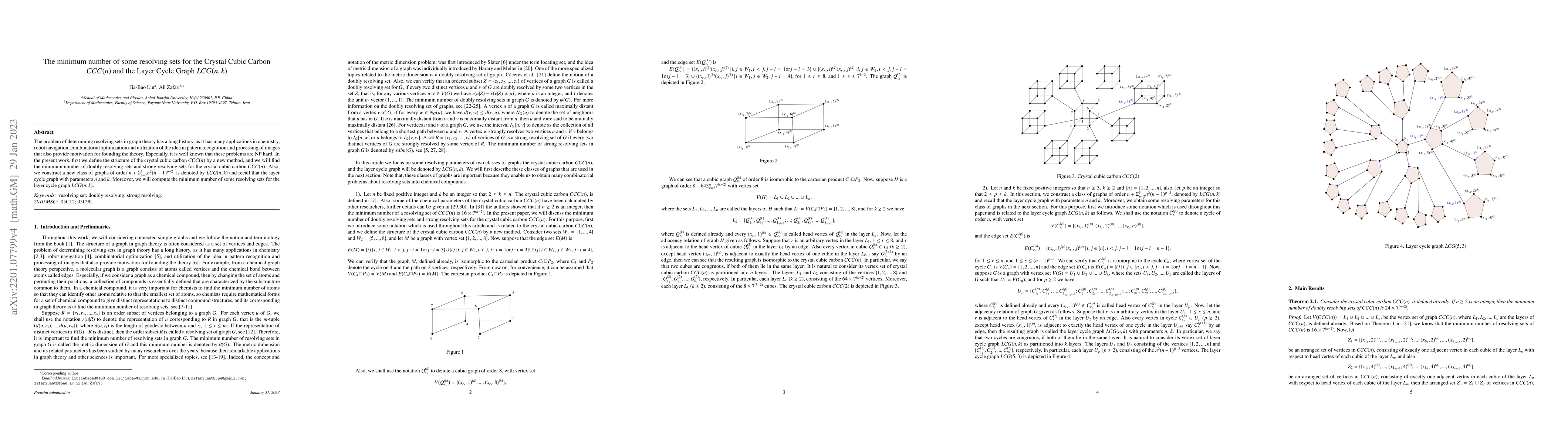 Thumbnail for The minimum number of some resolving sets for the Crystal Cubic Carbon
  CCC(n) and the Layer Cycle Graph LCG(n, k)