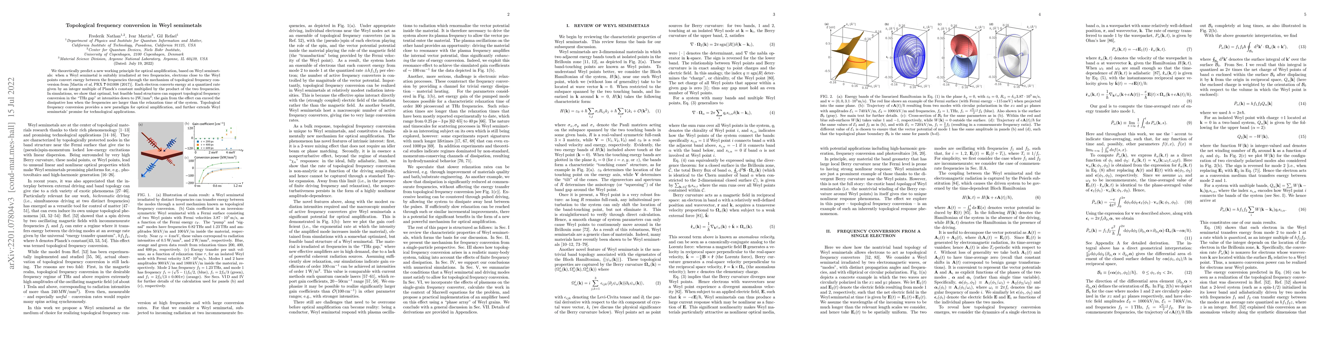 Thumbnail for Topological frequency conversion in Weyl semimetals