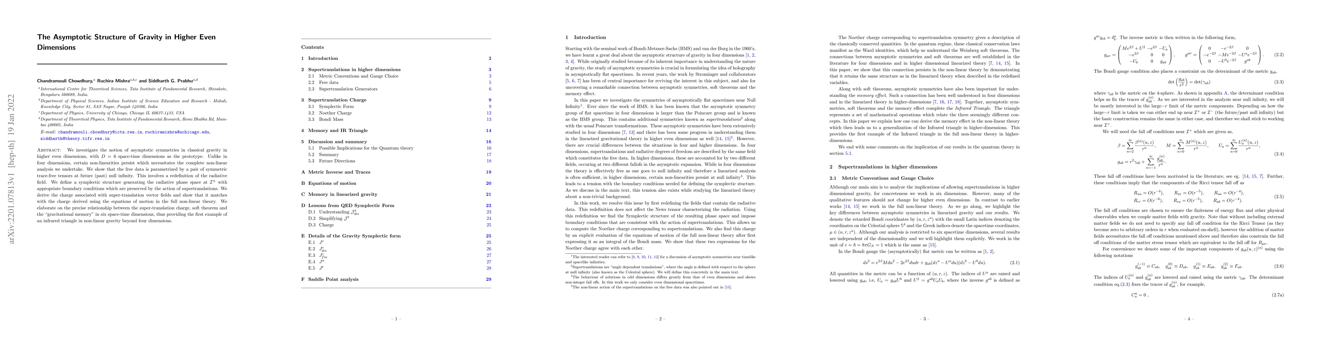 Thumbnail for The Asymptotic Structure of Gravity in Higher Even Dimensions