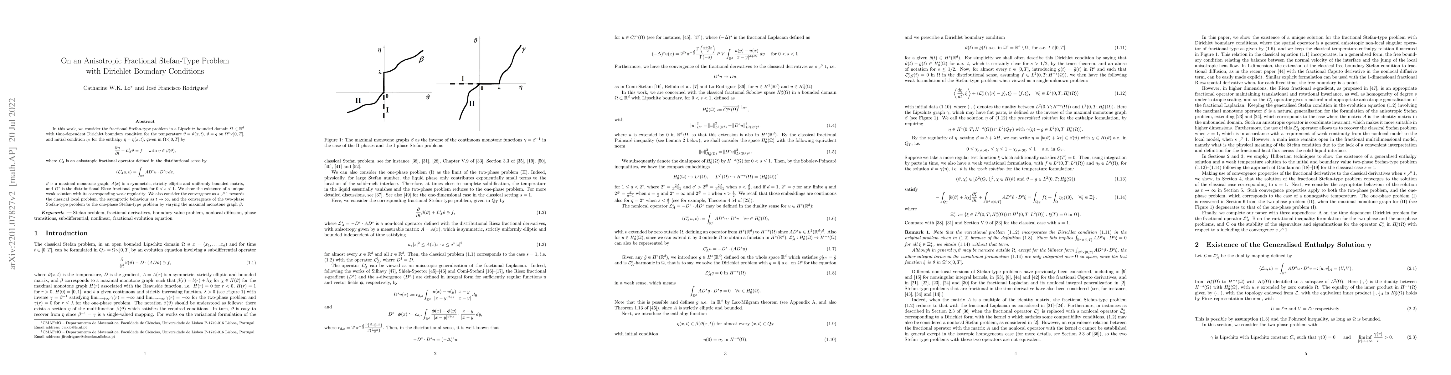 Thumbnail for On an Anisotropic Fractional Stefan-Type Problem with Dirichlet Boundary
  Conditions