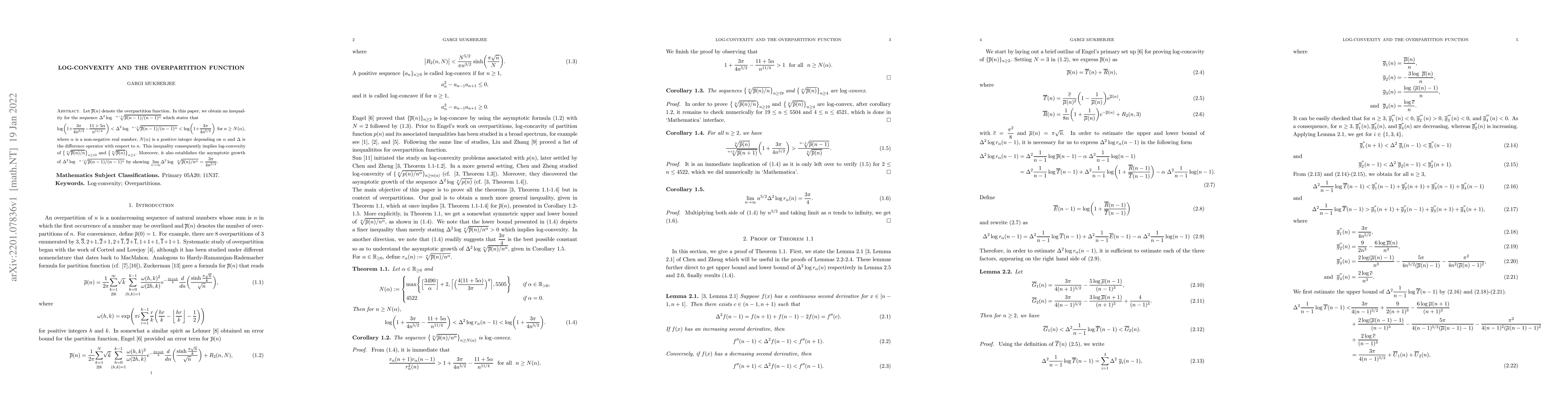 Thumbnail for Log-convexity and the overpartition function