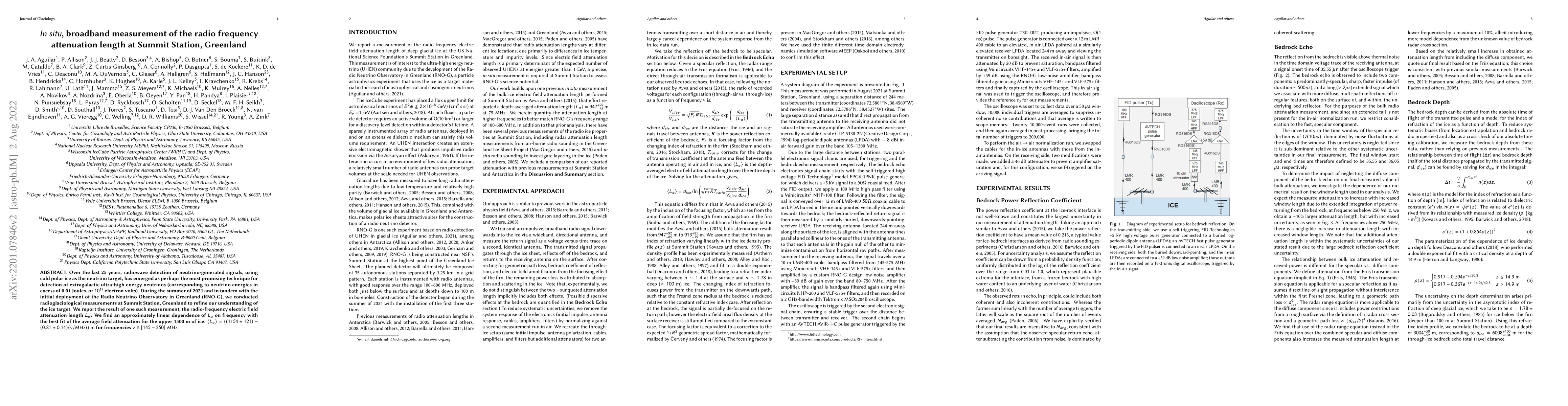 Thumbnail for In situ, broadband measurement of the radio frequency attenuation length
  at Summit Station, Greenland