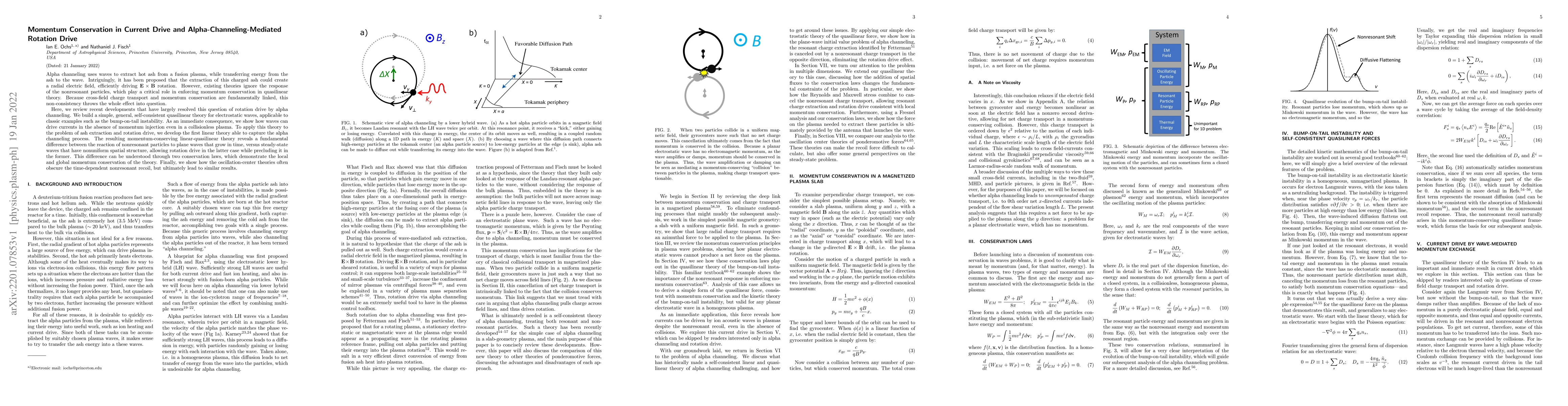 Thumbnail for Momentum Conservation in Current Drive and Alpha-Channeling-Mediated
  Rotation Drive