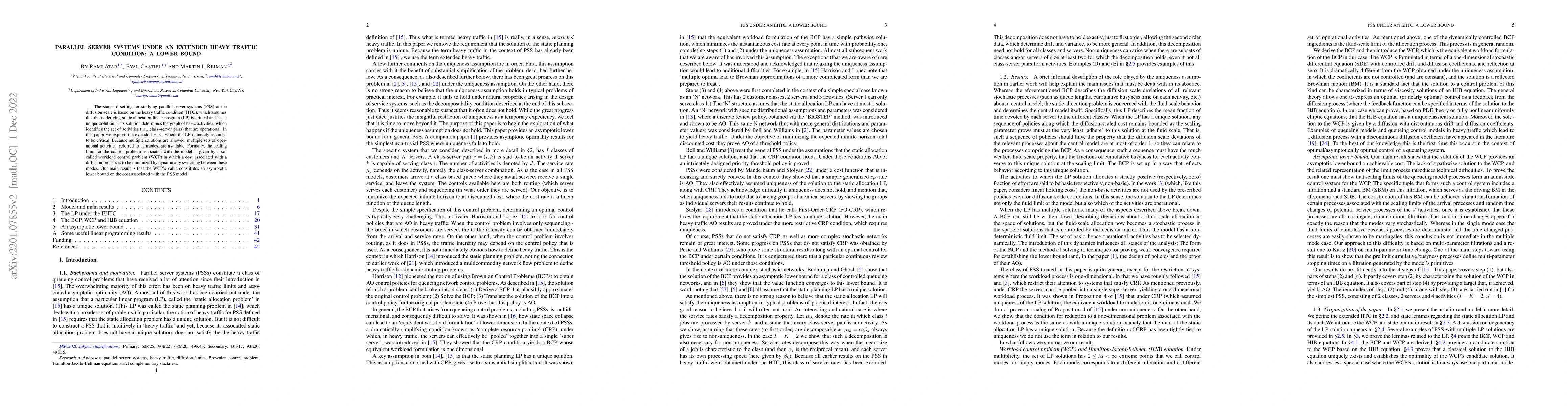 Thumbnail for Parallel server systems under an extended heavy traffic condition: A
  lower bound