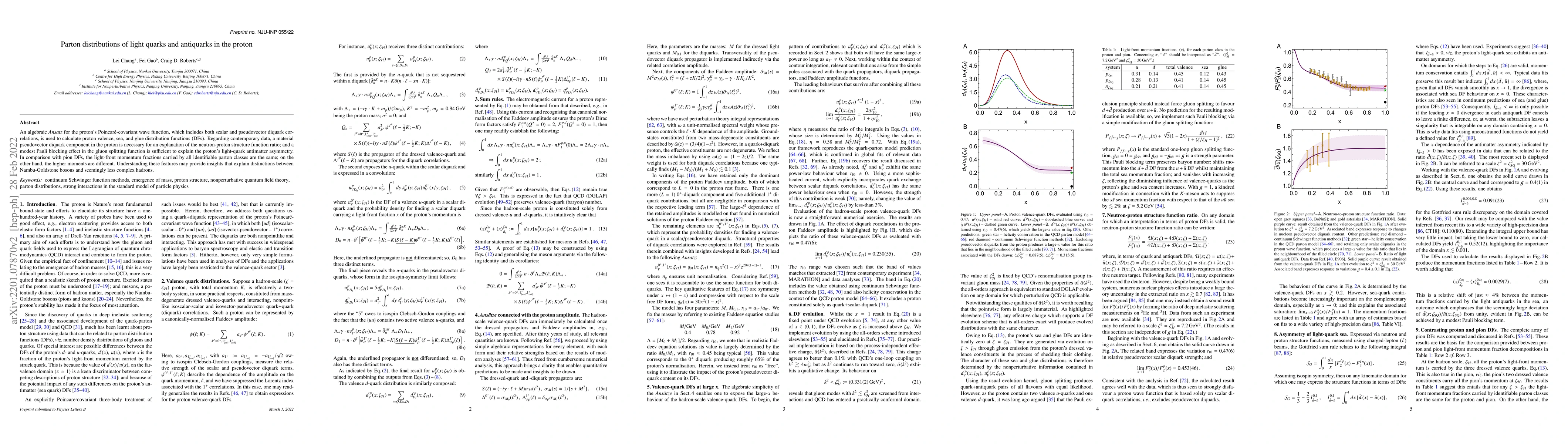 Thumbnail for Parton distributions of light quarks and antiquarks in the proton