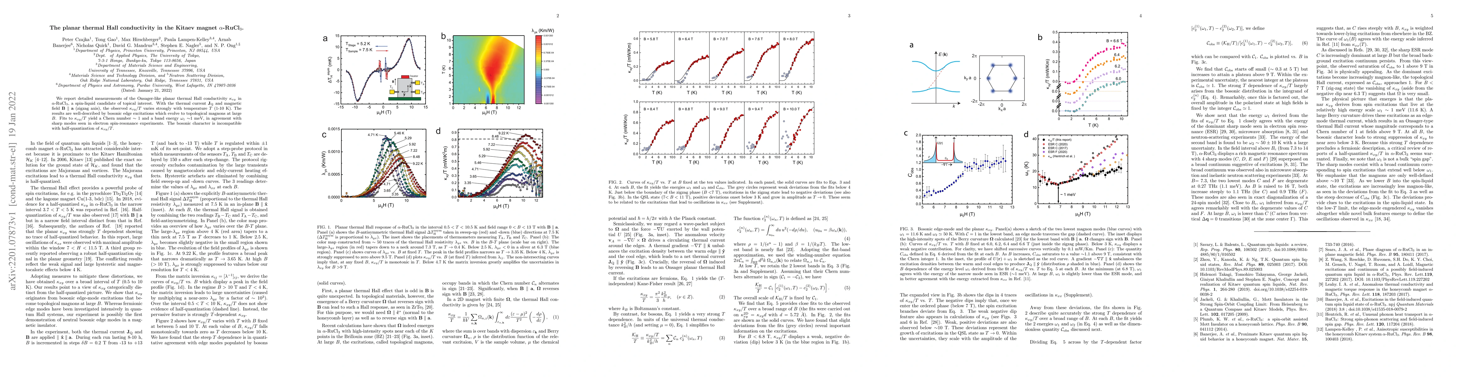 Thumbnail for The planar thermal Hall conductivity in the Kitaev magnet {\alpha}-RuCl3