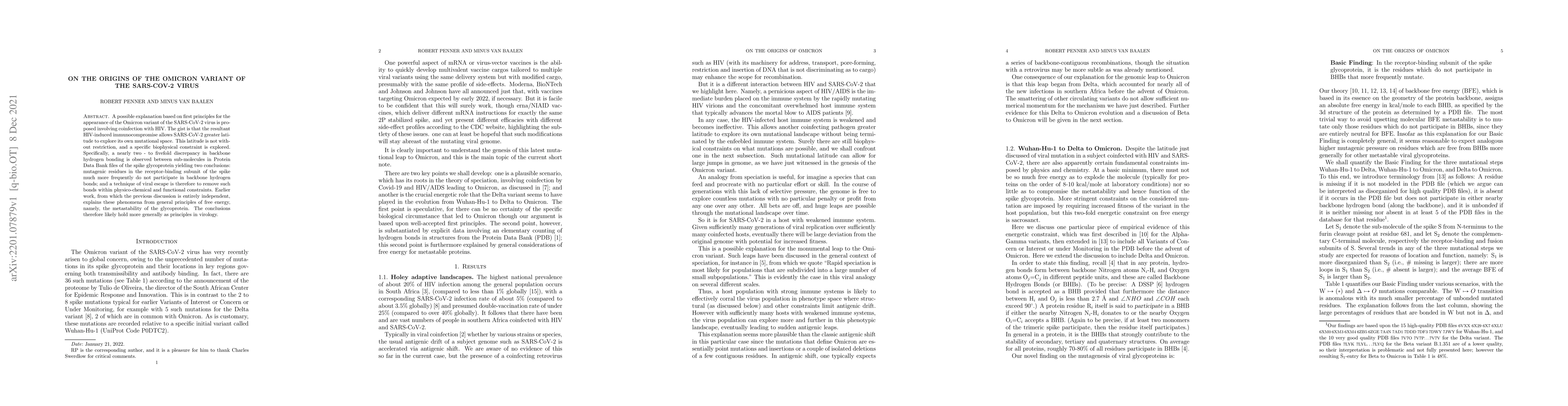 Thumbnail for On the origins of the Omicron variant of the SARS-CoV-2 virus