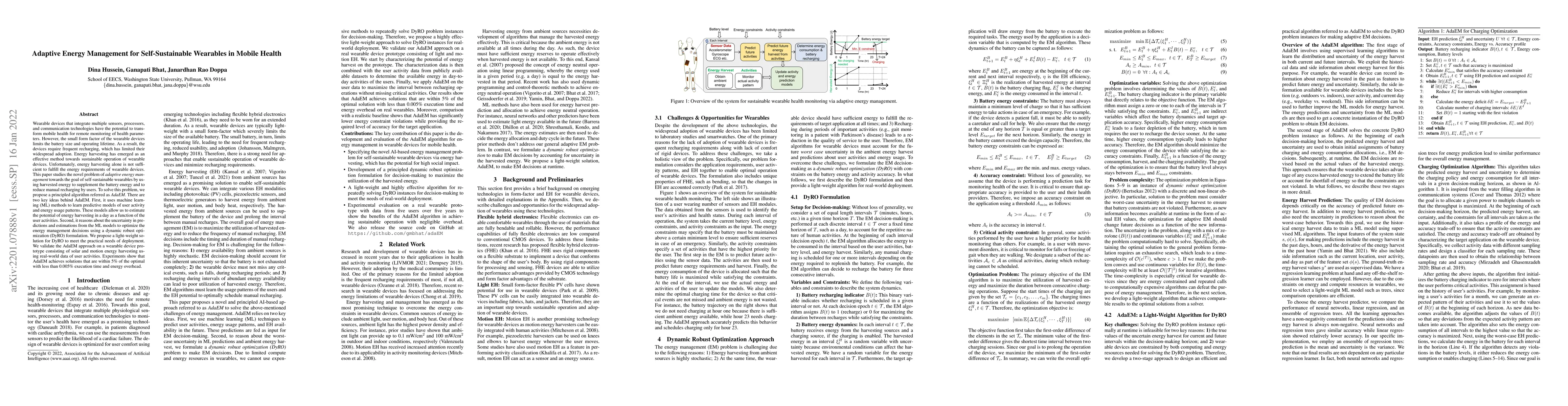 Thumbnail for Adaptive Energy Management for Self-Sustainable Wearables in Mobile
  Health