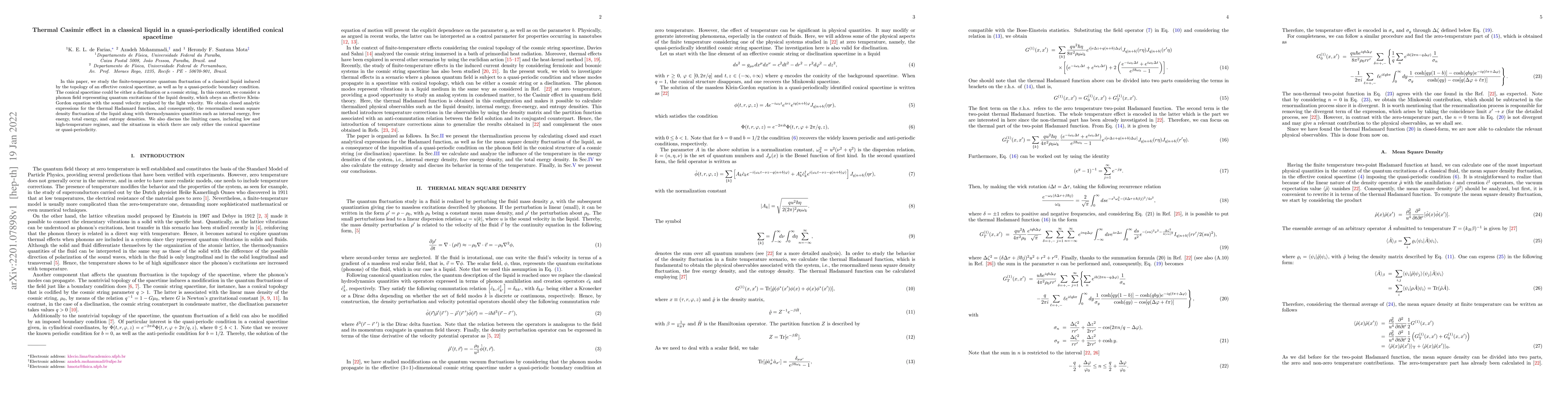 Thumbnail for Thermal Casimir effect in a classical liquid in a quasi-periodically
  identified conical spacetime