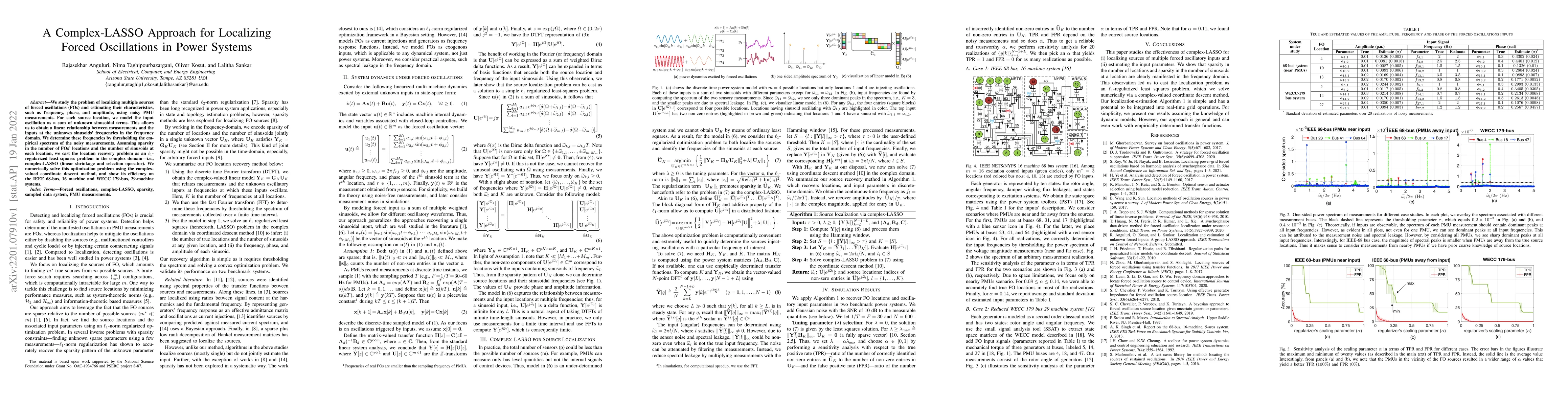 Thumbnail for A Complex-LASSO Approach for Localizing Forced Oscillations in Power
  Systems
