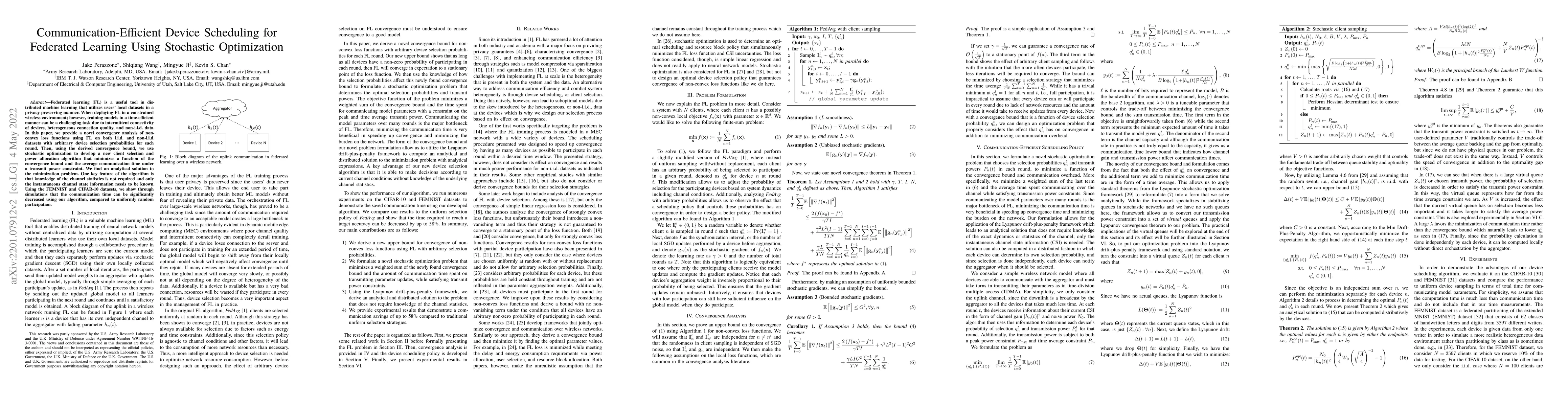 Thumbnail for Communication-Efficient Device Scheduling for Federated Learning Using
  Stochastic Optimization