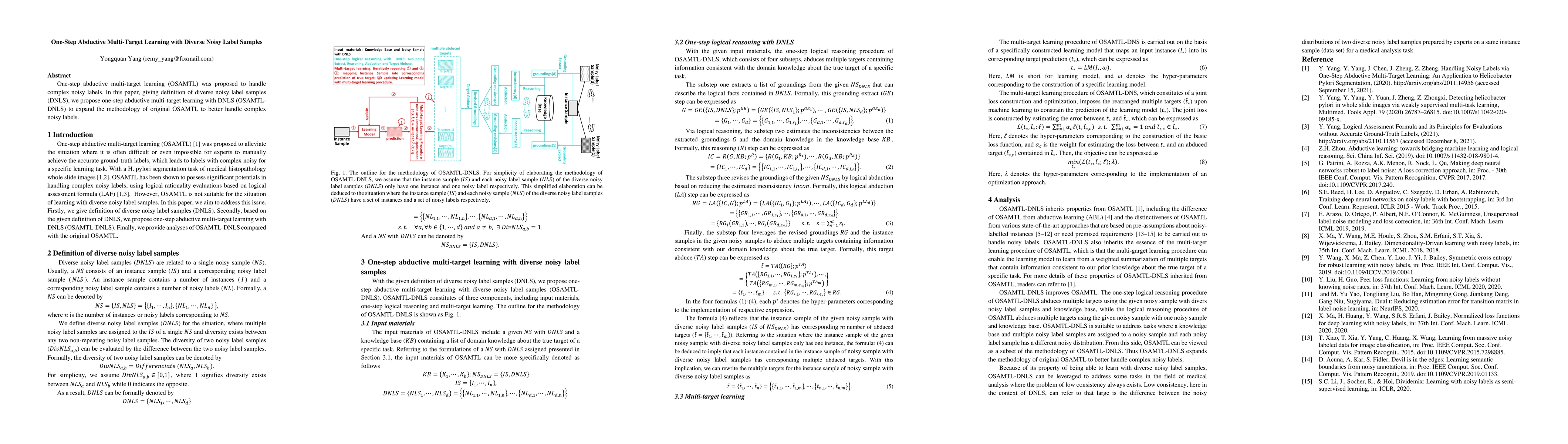 Thumbnail for One-Step Abductive Multi-Target Learning with Diverse Noisy Label
  Samples