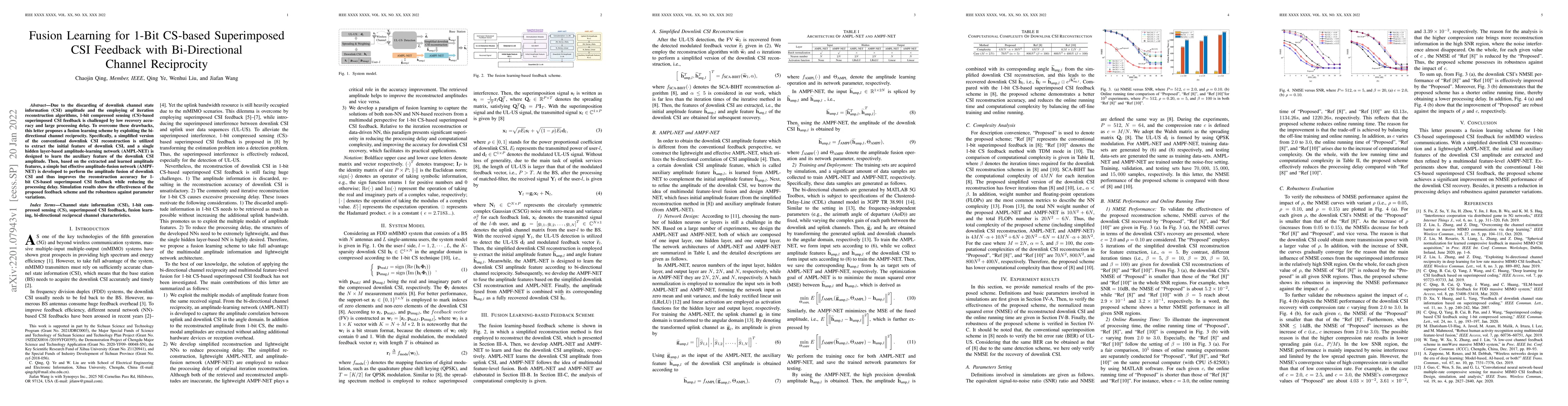 Thumbnail for Fusion Learning for 1-Bit CS-based Superimposed CSI Feedback with
  Bi-Directional Channel Reciprocity