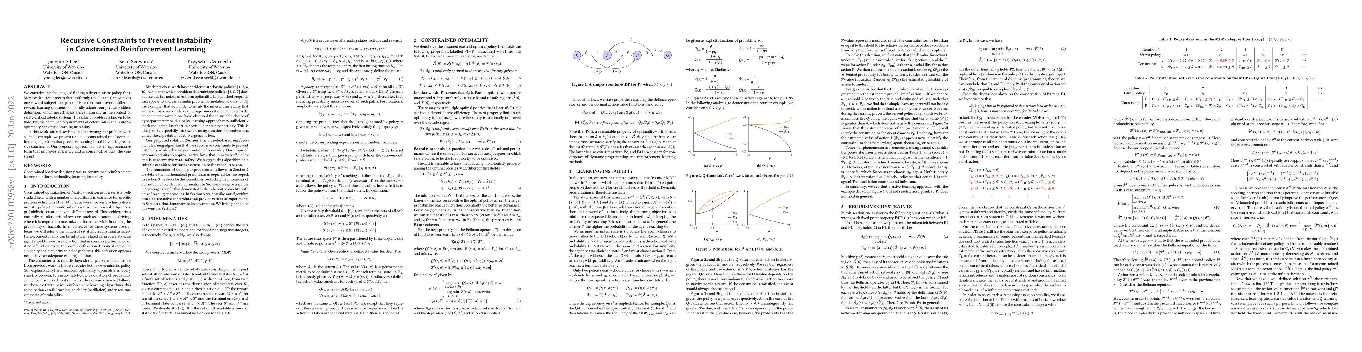 Thumbnail for Recursive Constraints to Prevent Instability in Constrained
  Reinforcement Learning