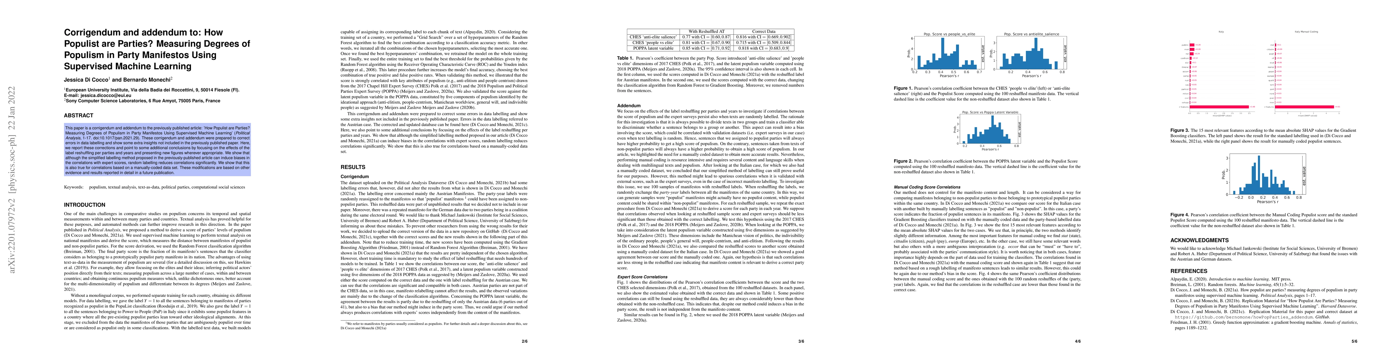 Thumbnail for Corrigendum and addendum to: How Populist are Parties? Measuring Degrees
  of Populism in Party Manifestos Using Supervised Machine Learning