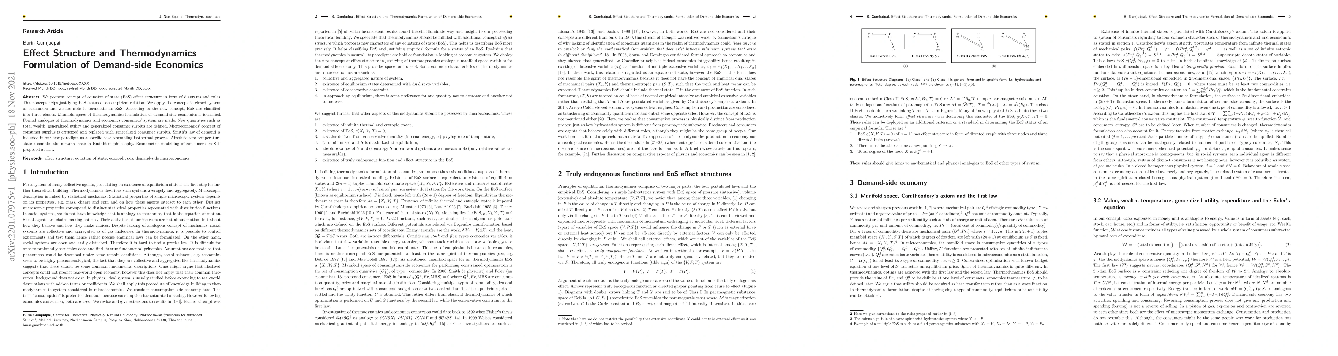 Thumbnail for Effect Structure and Thermodynamics Formulation of Demand-side Economics
