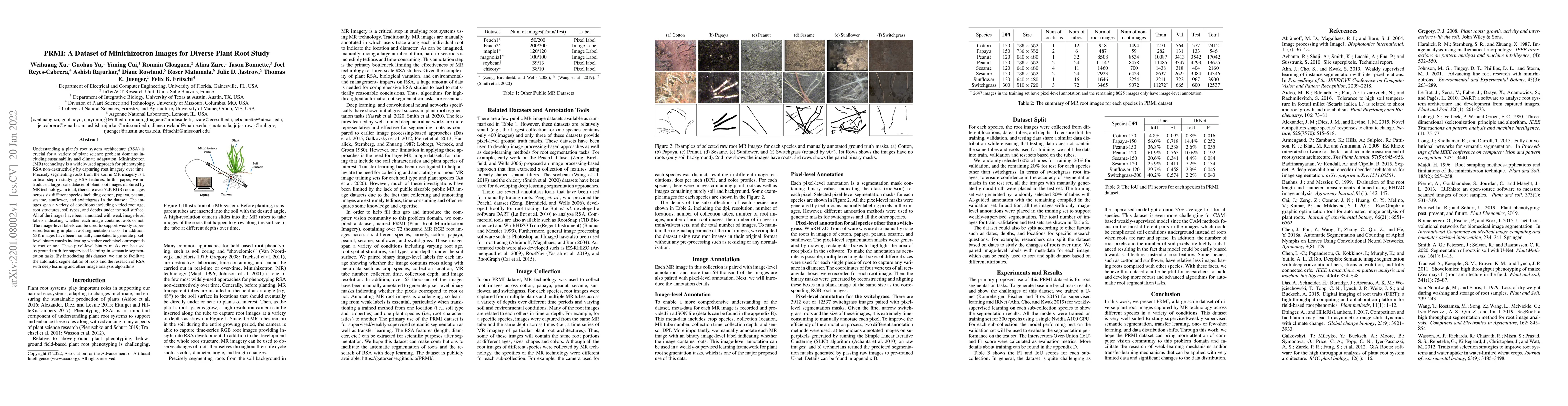 Thumbnail for PRMI: A Dataset of Minirhizotron Images for Diverse Plant Root Study