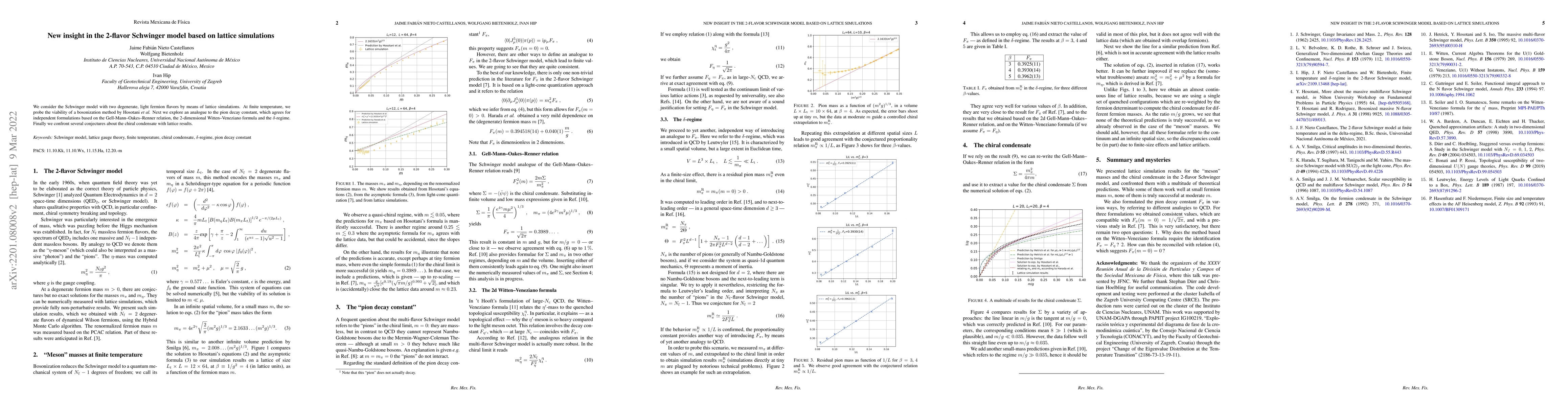 Thumbnail for New insight in the 2-flavor Schwinger model based on lattice simulations