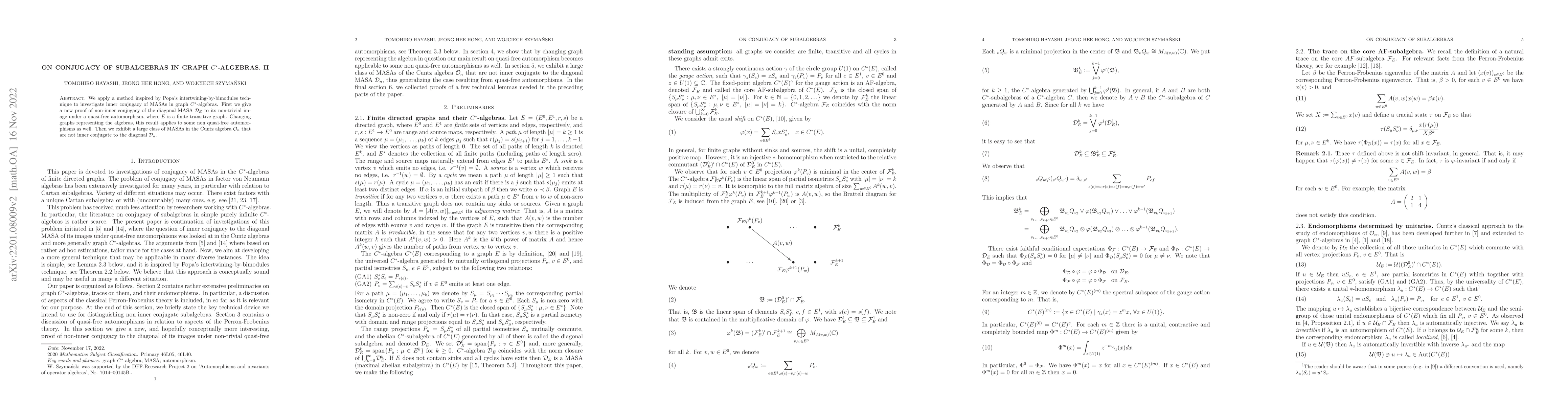 Thumbnail for On Conjugacy of Subalgebras in Graph $C^*$-Algebras. II