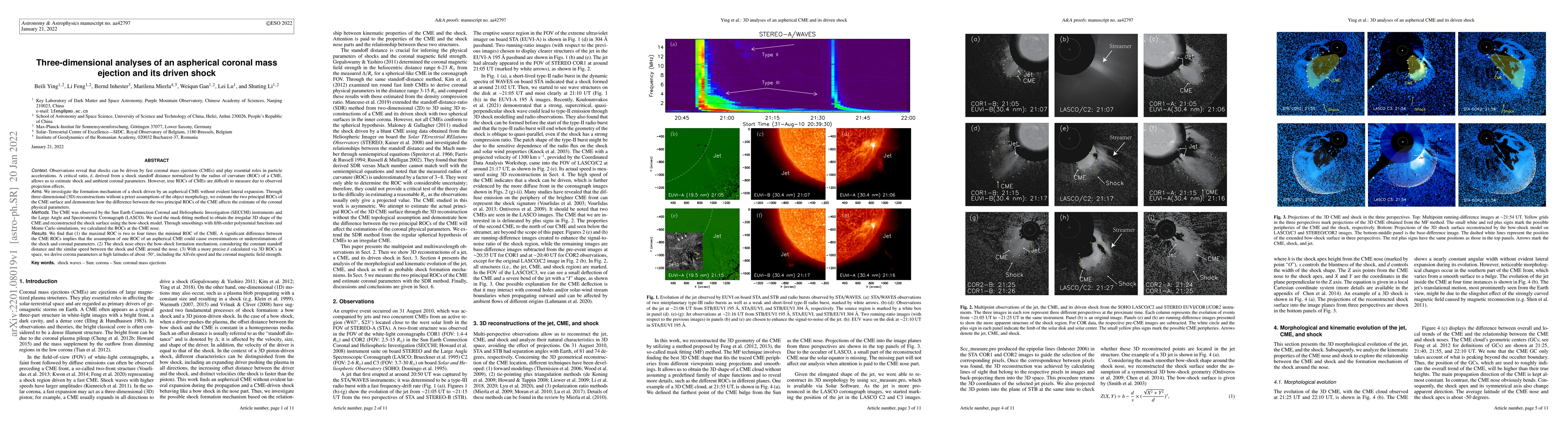Thumbnail for Three-dimensional analyses of an aspherical coronal mass ejection and
  its driven shock