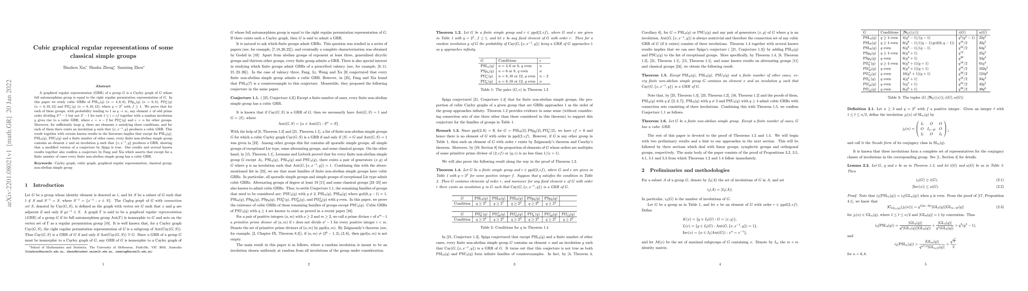 Thumbnail for Cubic graphical regular representations of some classical simple groups