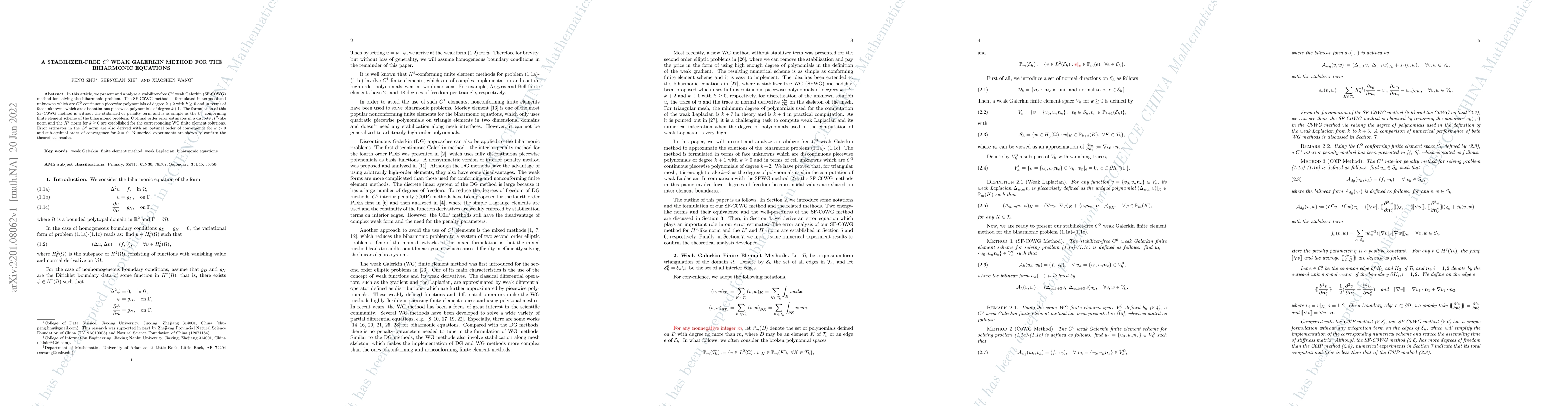 Thumbnail for A stabilizer-free $C^0$ weak Galerkin method for the biharmonic
  equations