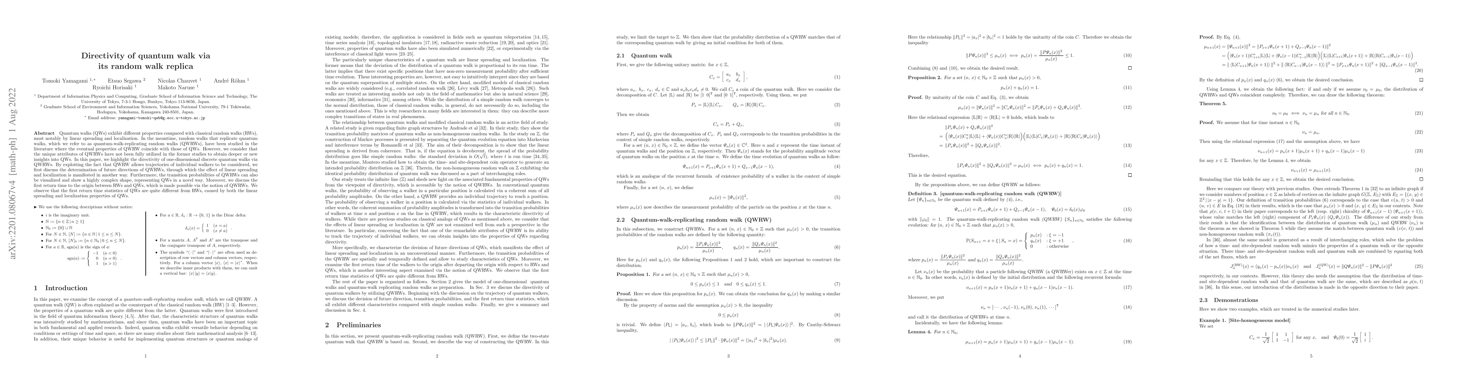 Thumbnail for Directivity of quantum walk via its random walk replica