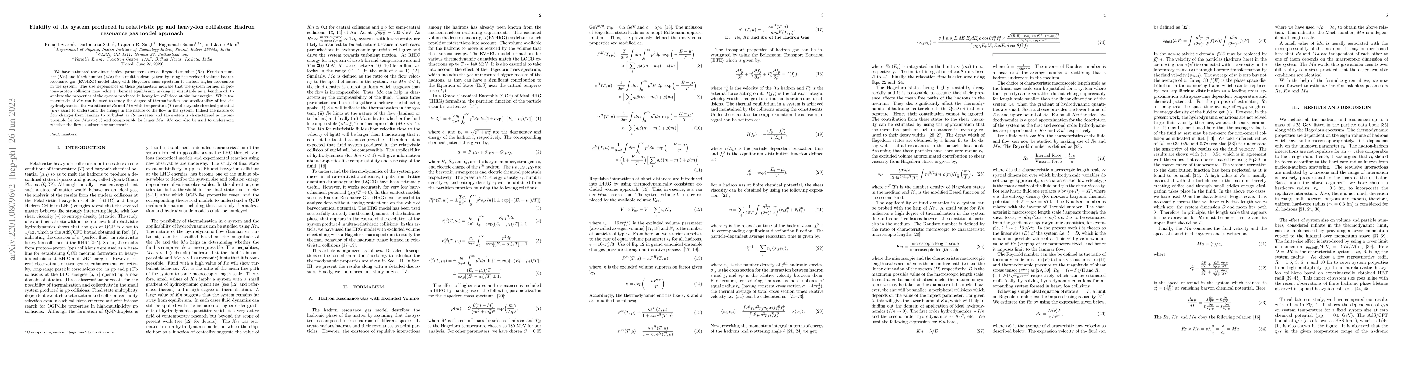 Thumbnail for Fluidity of the system produced in relativistic pp and heavy-ion
  collisions: Hadron resonance gas model approach