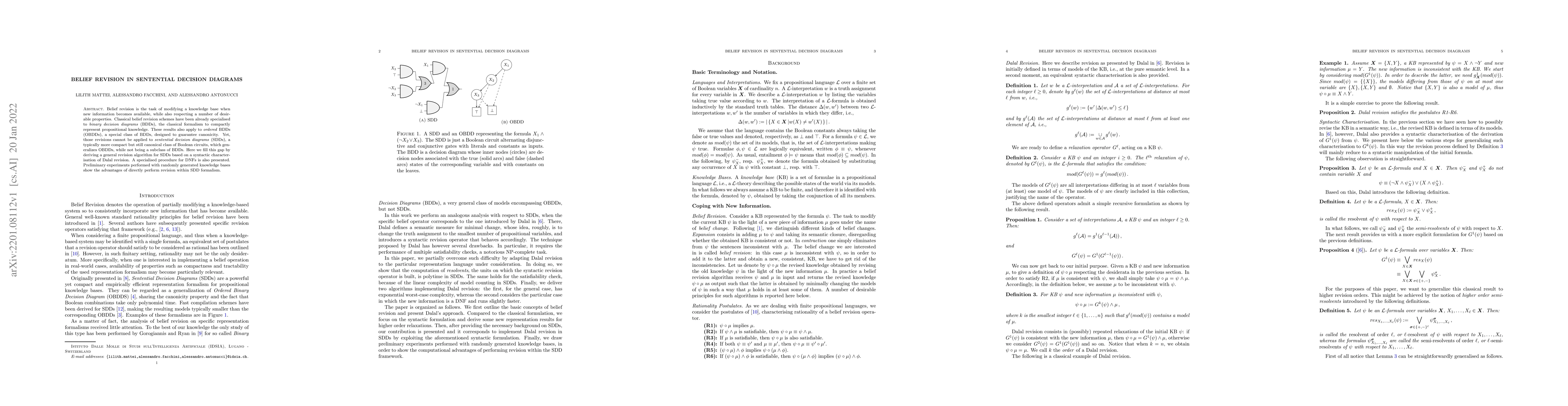 Thumbnail for Belief Revision in Sentential Decision Diagrams