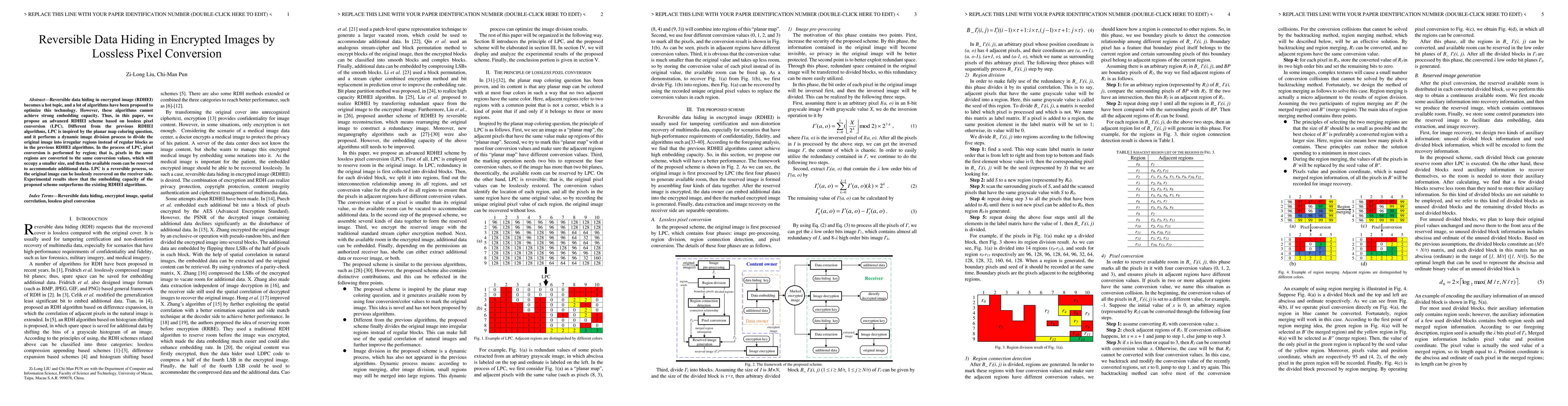 Thumbnail for Reversible Data Hiding in Encrypted Images by Lossless Pixel Conversion