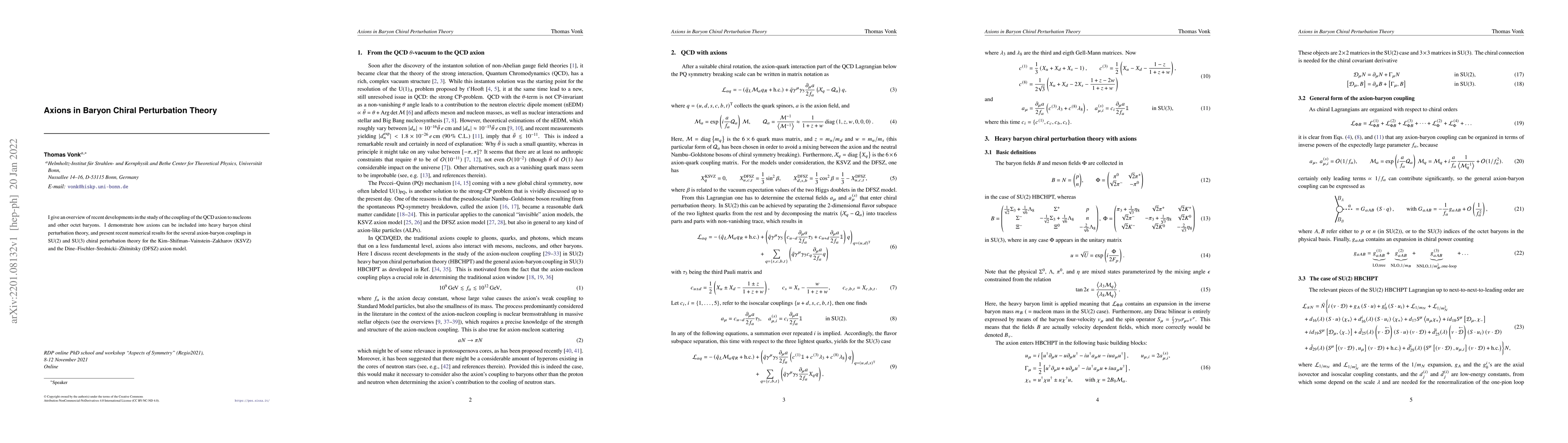Thumbnail for Axions in Baryon Chiral Perturbation Theory
