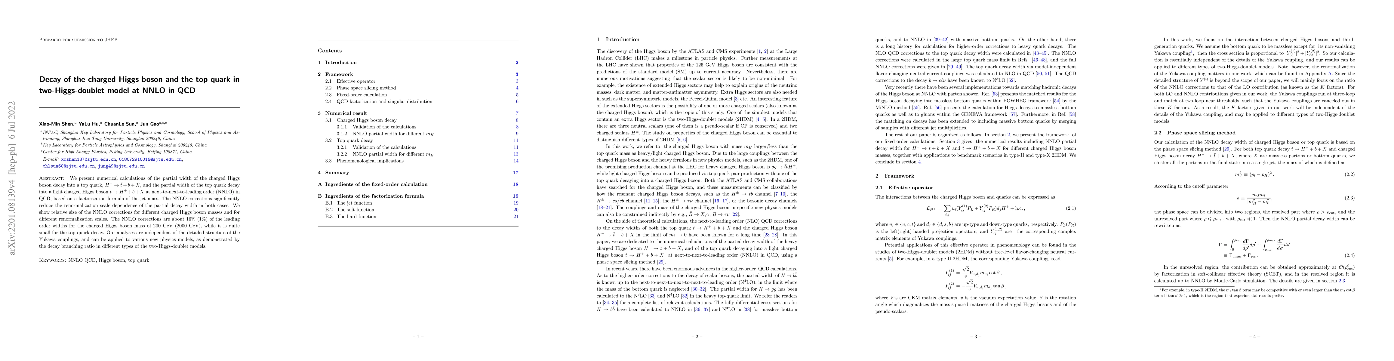 Thumbnail for Decay of the charged Higgs boson and the top quark in two-Higgs-doublet
  model at NNLO in QCD