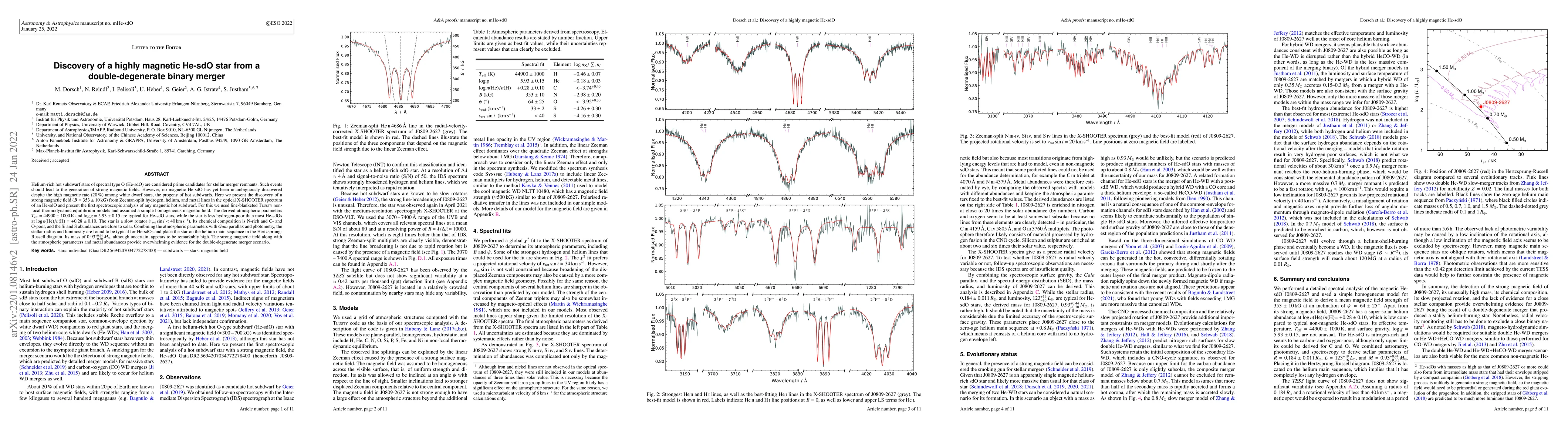 Thumbnail for Discovery of a highly magnetic He-sdO star from a double-degenerate
  binary merger