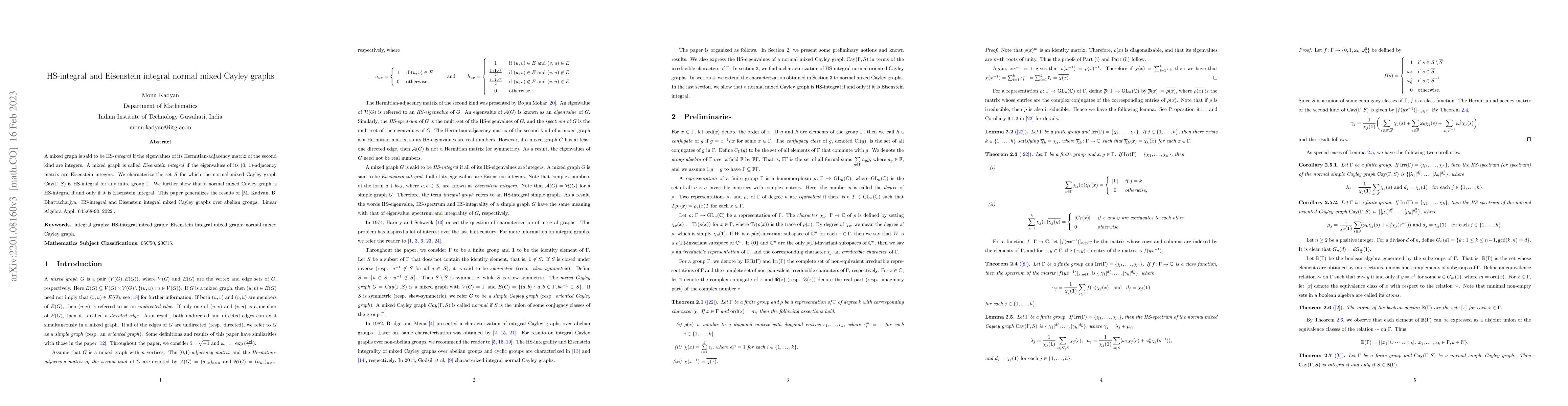 Thumbnail for HS-integral and Eisenstein integral normal mixed Cayley graphs