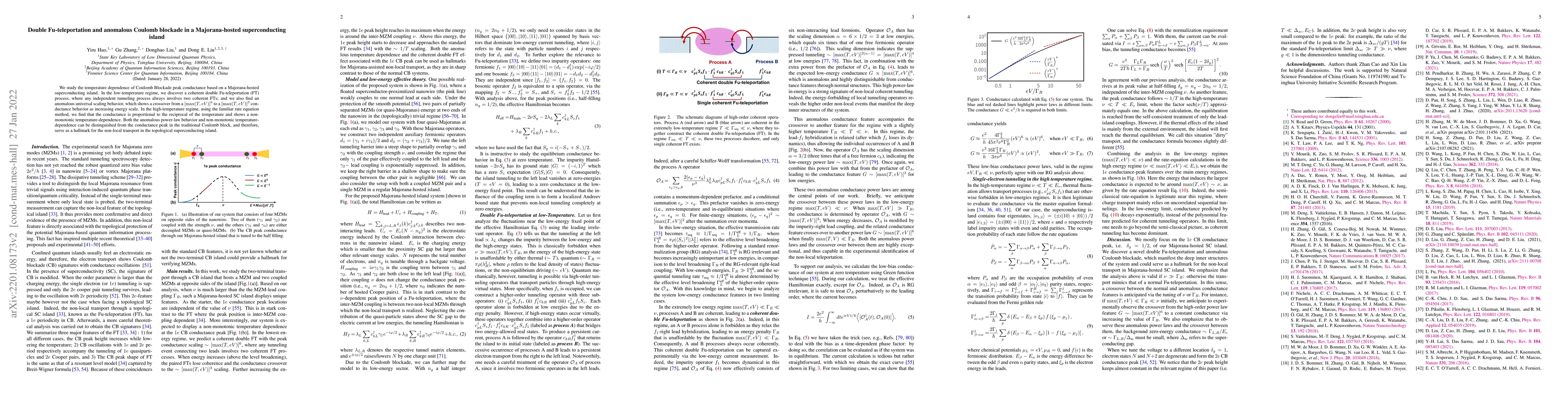Thumbnail for Double Fu-teleportation and anomalous Coulomb blockade in a
  Majorana-hosted superconducting island