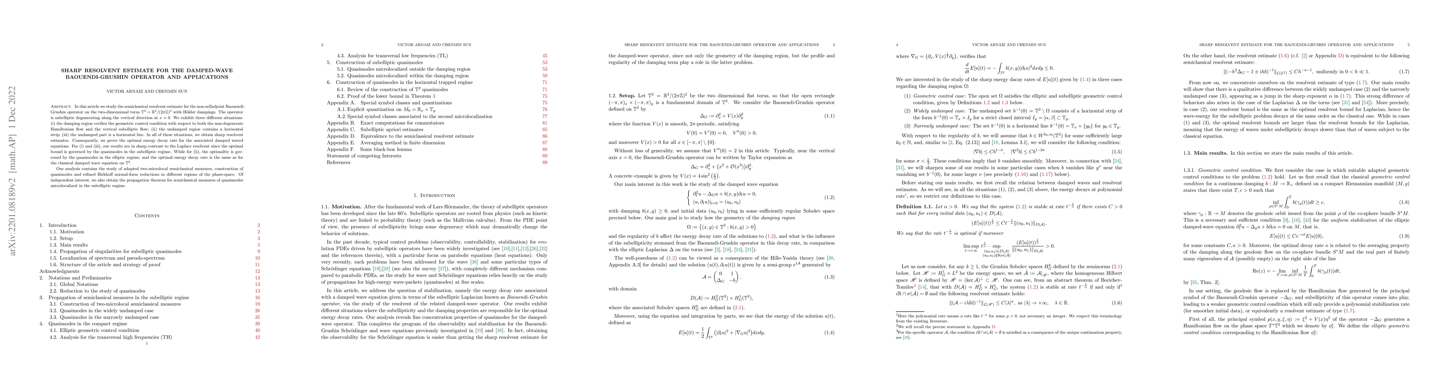 Thumbnail for Sharp resolvent estimate for the Baouendi-Grushin operator and
  applications