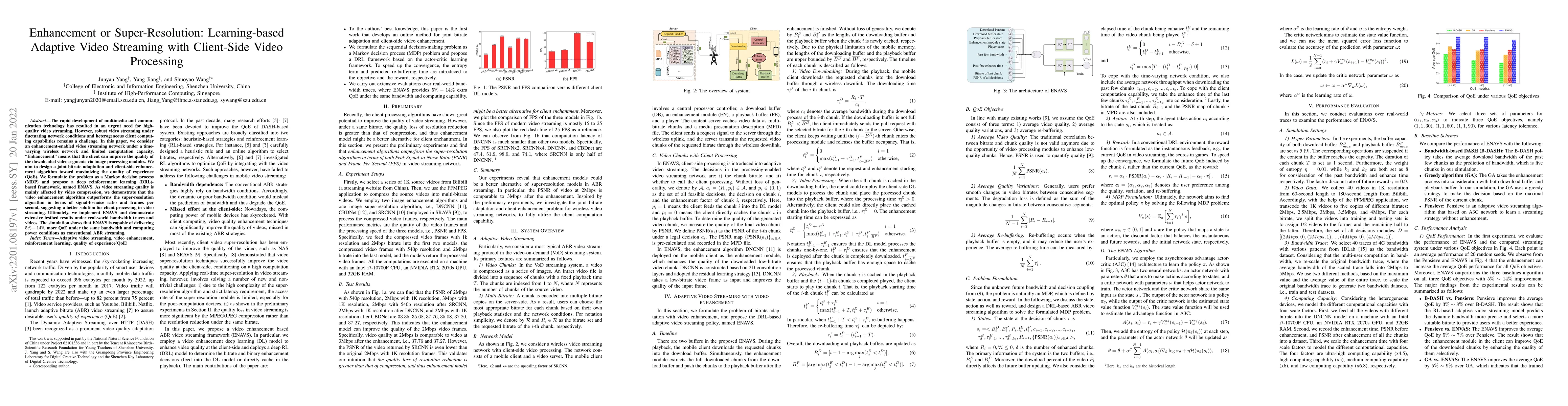 Thumbnail for Enhancement or Super-Resolution: Learning-based Adaptive Video Streaming
  with Client-Side Video Processing