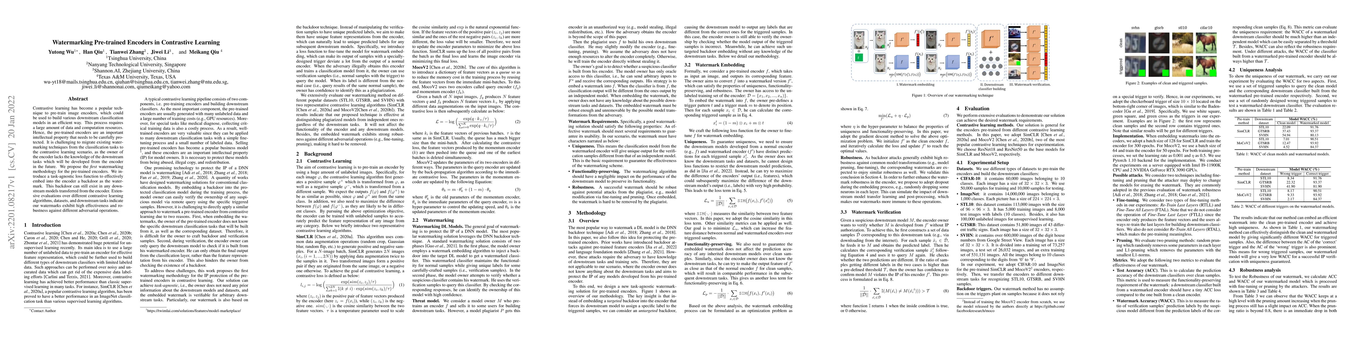 Thumbnail for Watermarking Pre-trained Encoders in Contrastive Learning