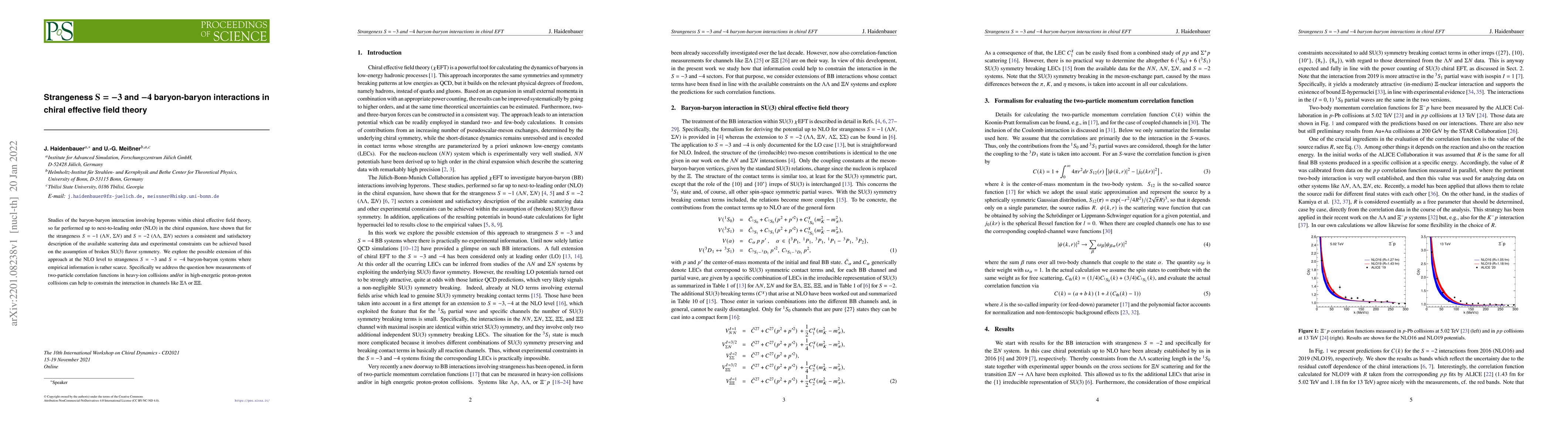 Thumbnail for Strangeness ${S=-3}$ and ${-4}$ baryon-baryon interactions in chiral
  effective field theory