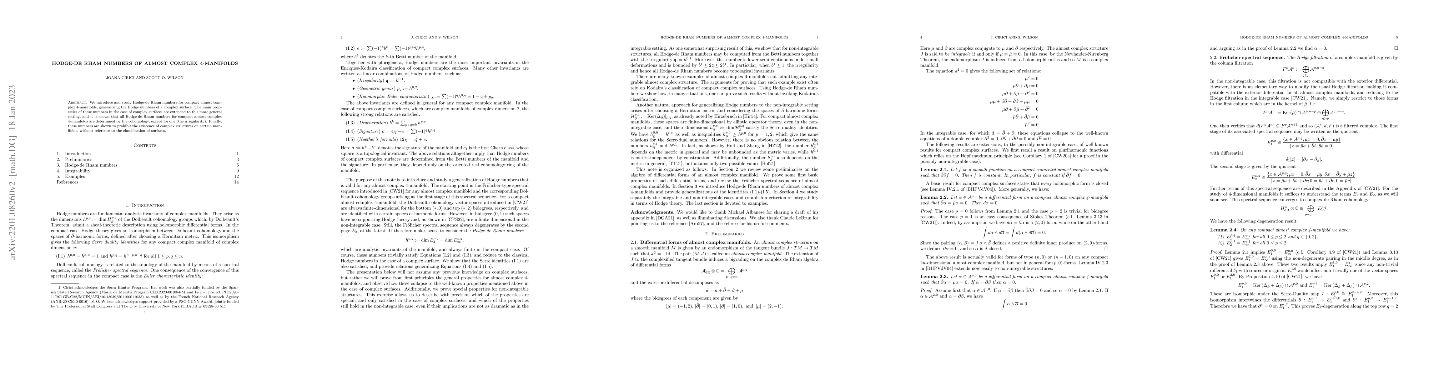 Thumbnail for Hodge-de Rham numbers of almost complex 4-manifolds