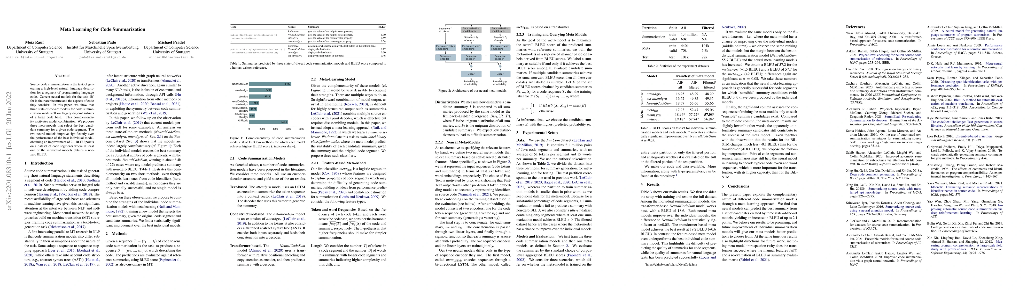 Thumbnail for Meta Learning for Code Summarization