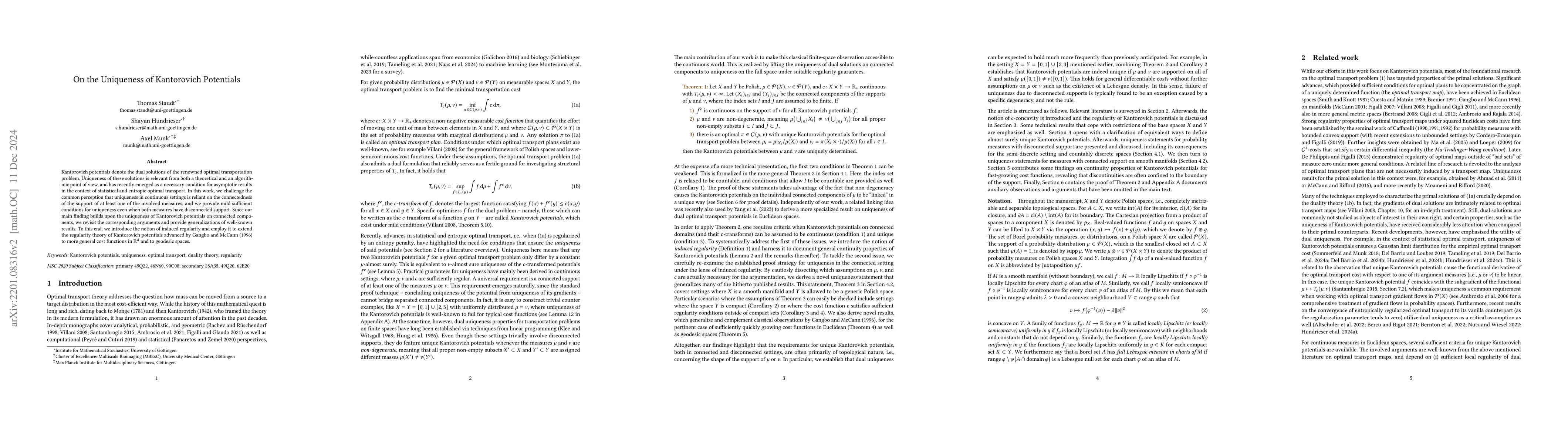 Thumbnail for On the Uniqueness of Kantorovich Potentials