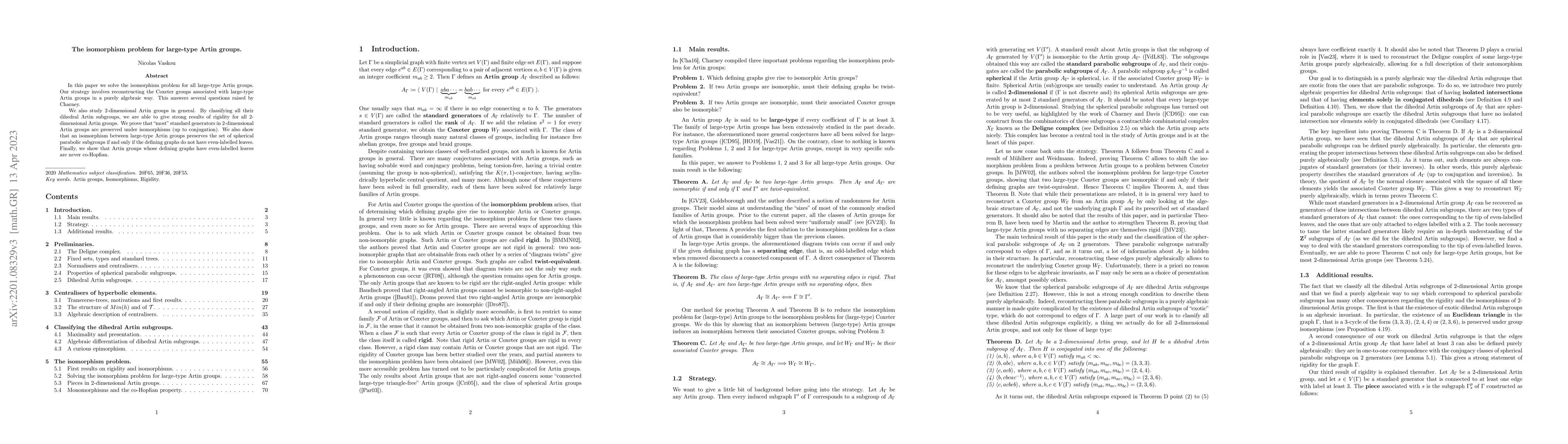 Thumbnail for The isomorphism problem for large-type Artin groups