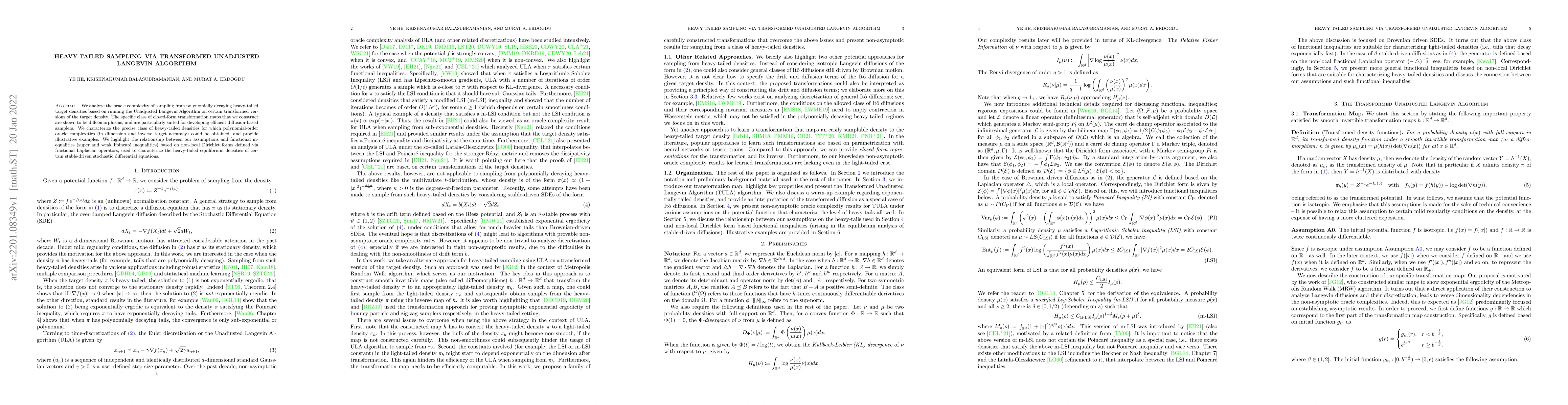 Thumbnail for Heavy-tailed Sampling via Transformed Unadjusted Langevin Algorithm