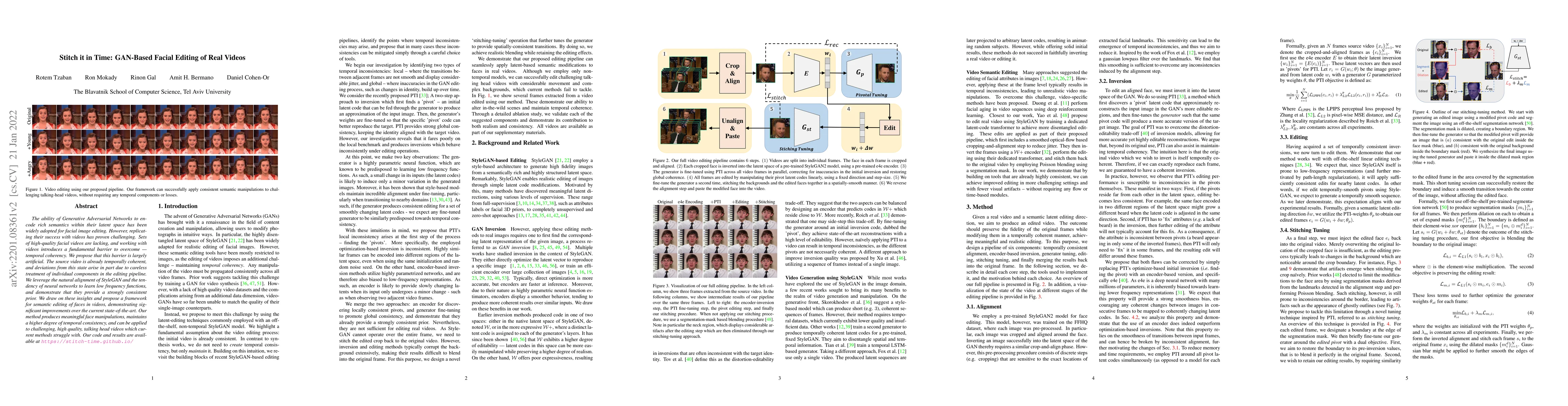 Thumbnail for Stitch it in Time: GAN-Based Facial Editing of Real Videos
